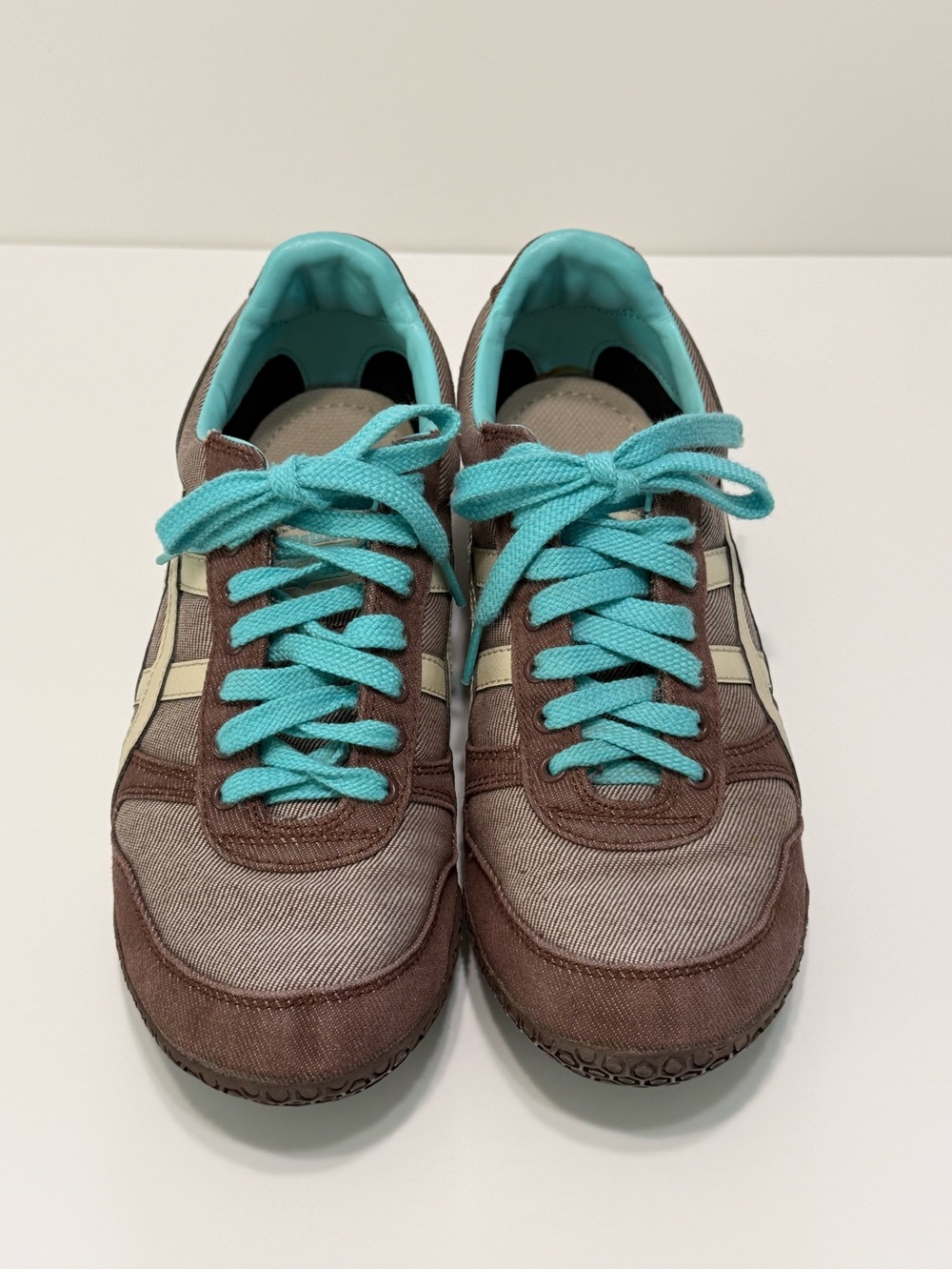 Onitsuka Tiger Ultimate 81 Sneakers Brown Turquoise Canvas Womens Size 7.5 - Picture 6 of 14